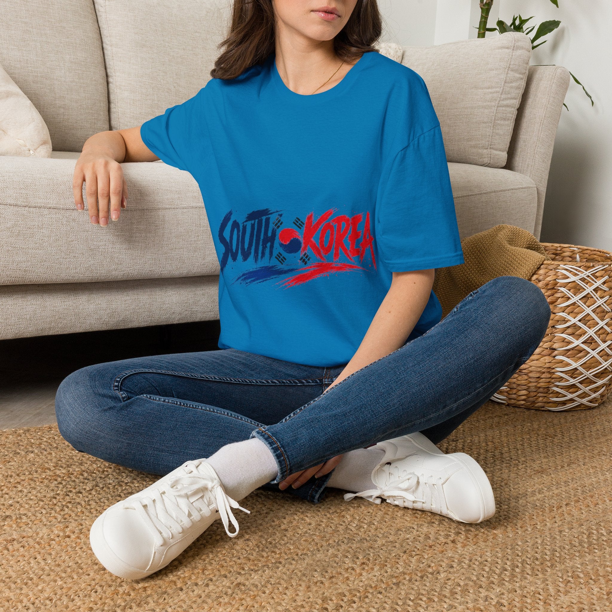 South Korea Flag Brushstroke T-Shirt — Patriotic Korean Travel Tee
