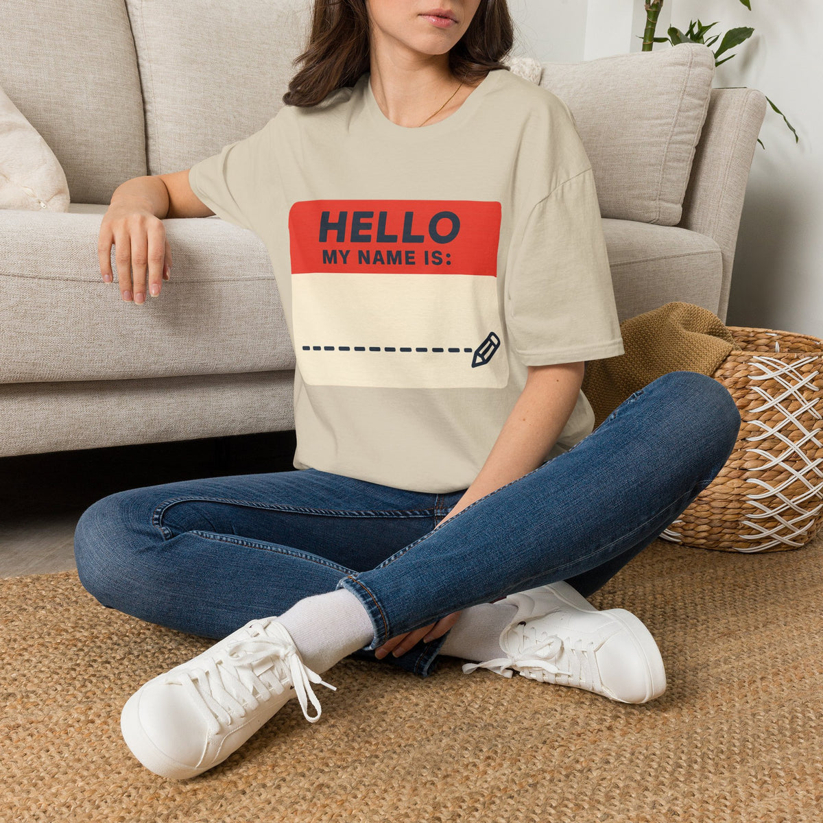Hello My Name Is Name Tag T-Shirt — Funny Novelty Graphic Tee - Trending Now - August 2026