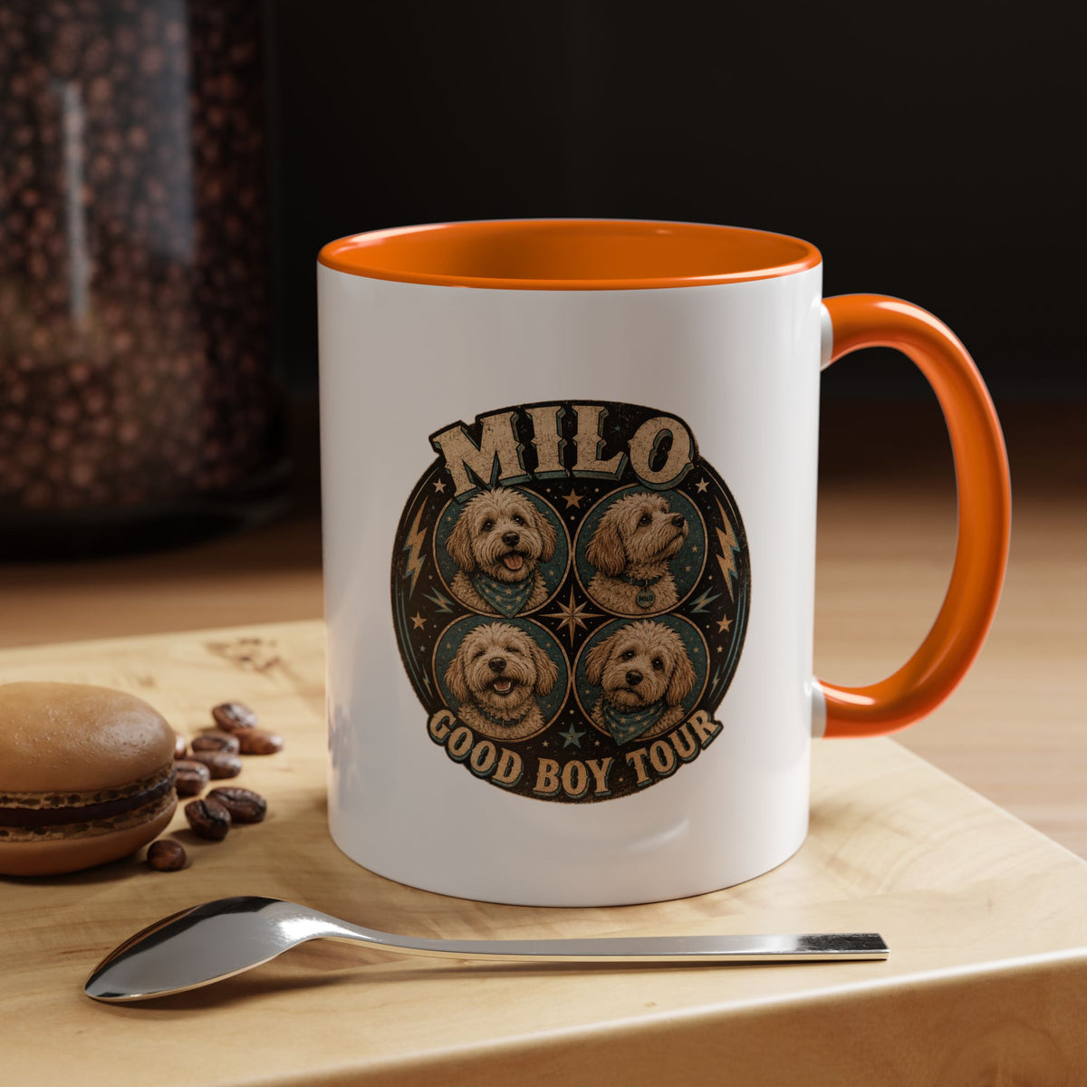 Milo Bailey Dog Dad Mom Milo "Good Boy Tour" Accent Coffee Mug —  Cute Dog Portraits