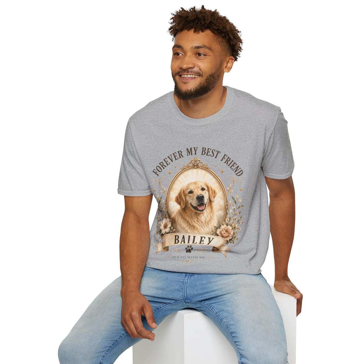 Dog Memorial T-Shirt — "Forever My Best Friend" Personalized Pet Tribute