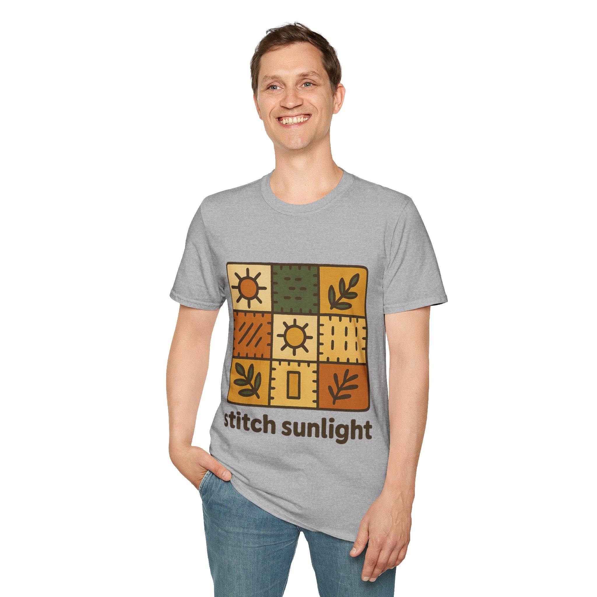 T-Shirt — Rustic Sunflower Patchwork “Catch Sunlight” Graphic Tee - Trending Now - September 2026