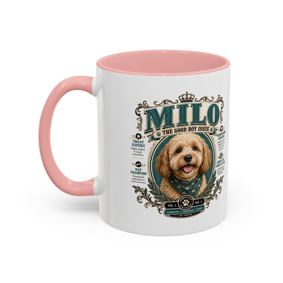Milo Bailey Dog Dad Mom Milo Dog Portrait Coffee Mug — 'The Good Boy Issue' Accent Mug