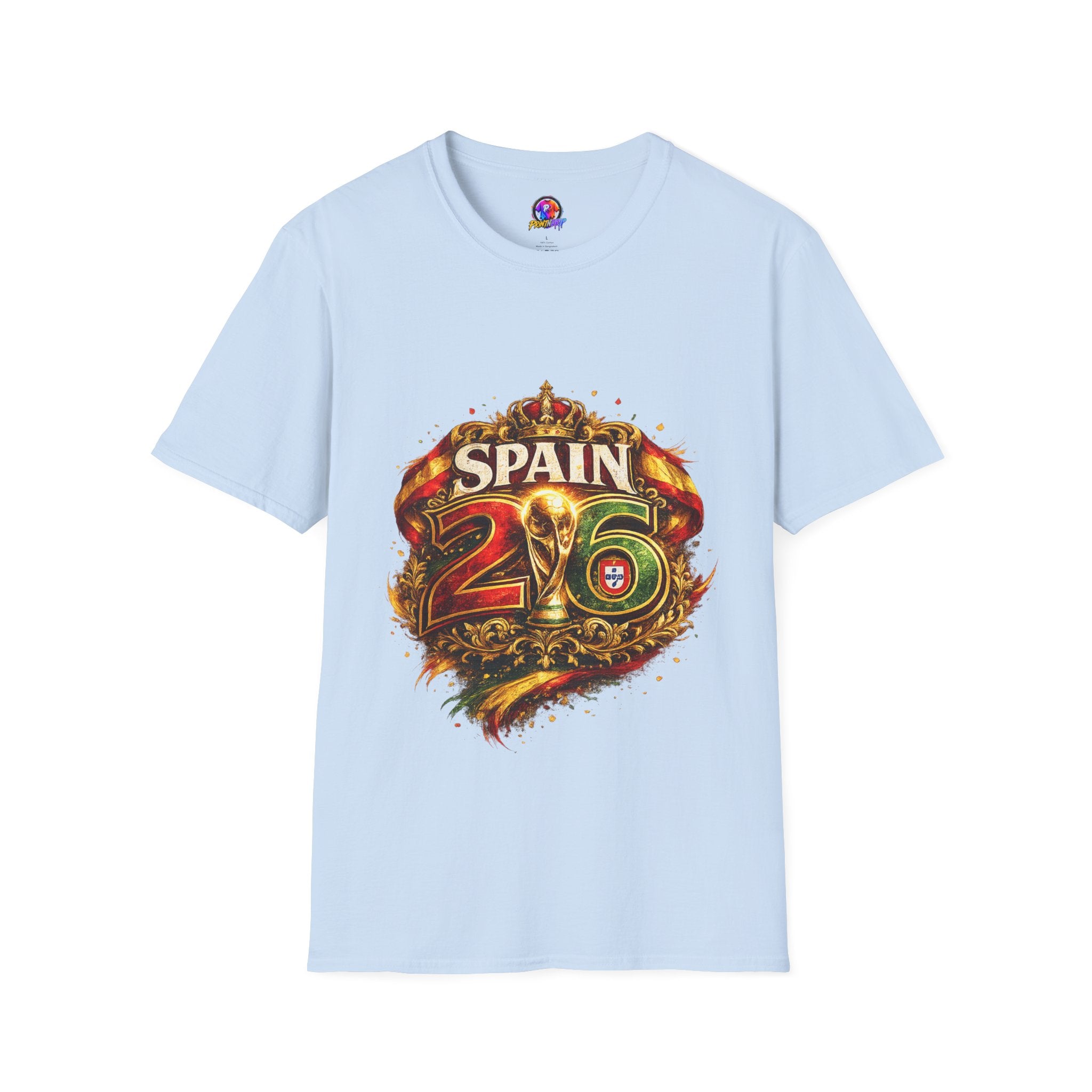 Spain 26 Graphic T-Shirt — Vintage Crowned Soccer Fan Tee
