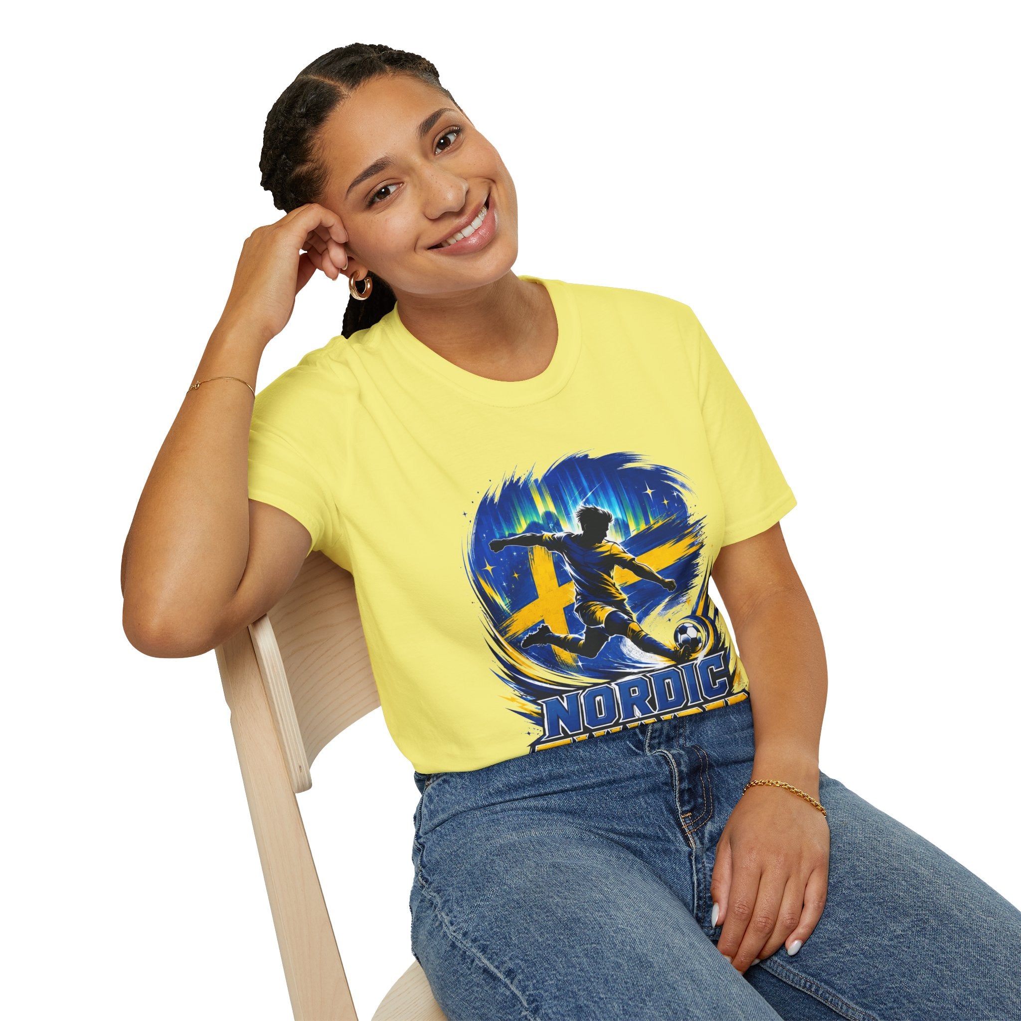 Sweden Nordic Thunder Soccer T-Shirt — Sweden Football Fan Tee
