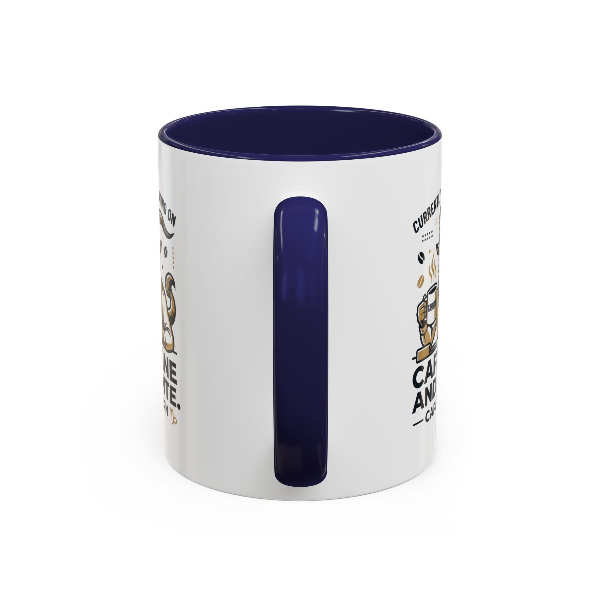 Capricorn Coffee Mug — “Currently Operating on Caffeine and Spite” Accent Mug (11/15oz)