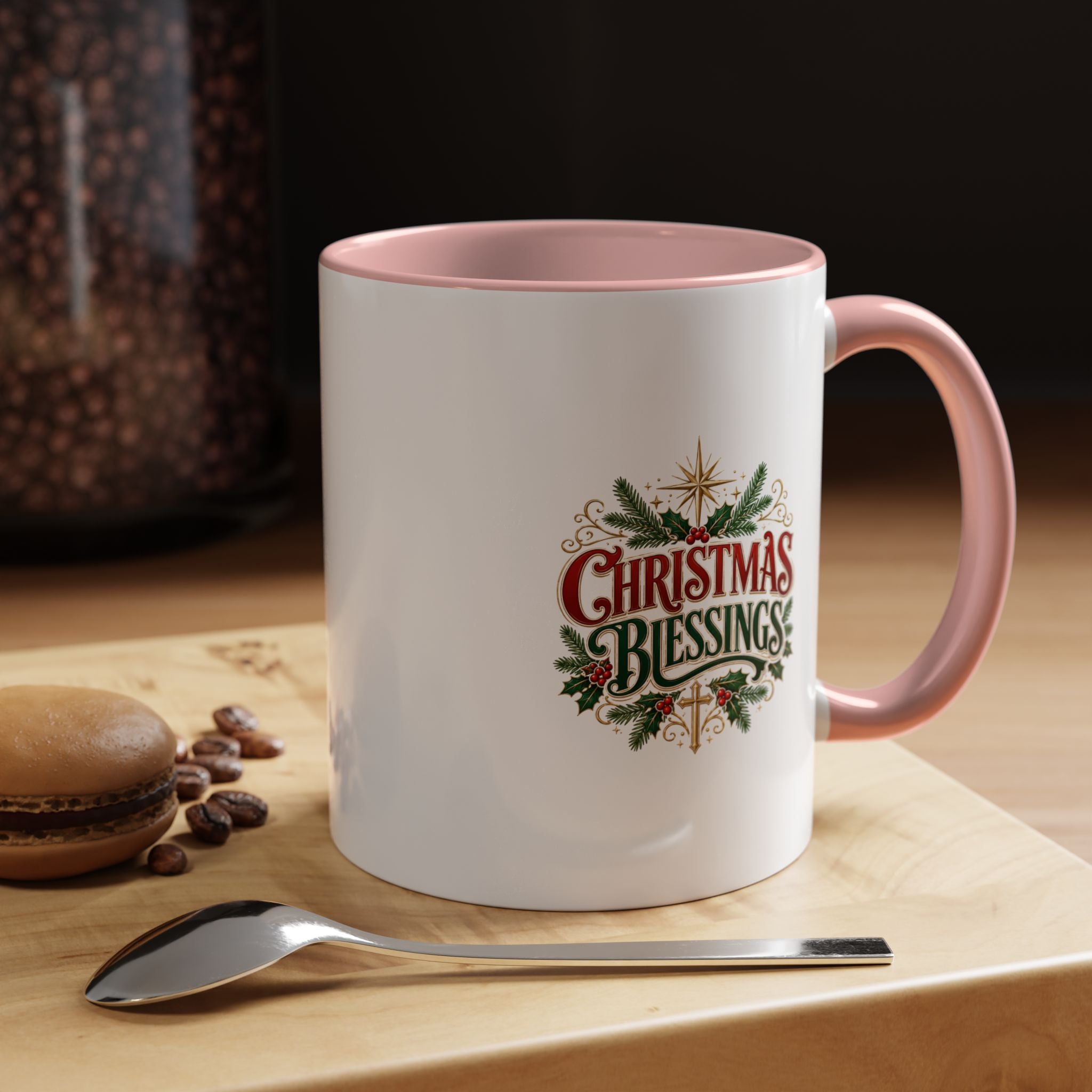 Christmas Blessings Accent Coffee Mug – Festive Holiday Tea & Coffee Cup