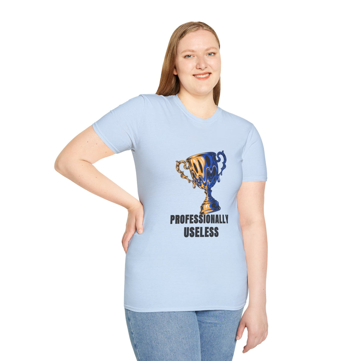 Professionally Useless T-Shirt — Retro Melting Trophy Graphic Tee - Trending Now - August 2026
