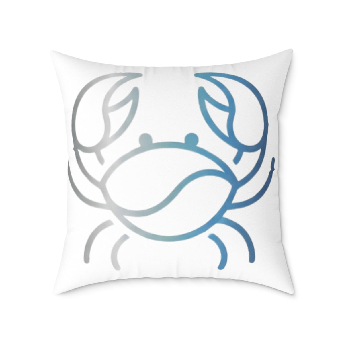 Cancer Zodiac Coastal Crab Square Throw Pillow
