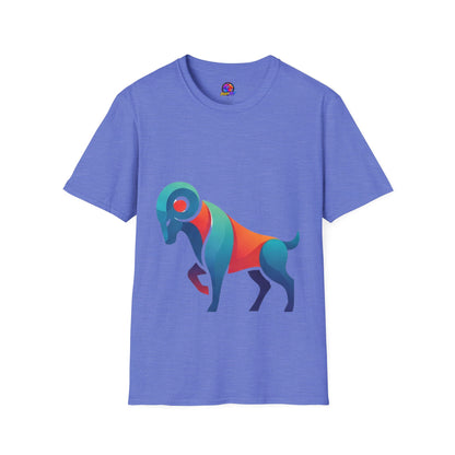Ram Graphic T-Shirt — Colorful Geometric Sheep/Goat Art