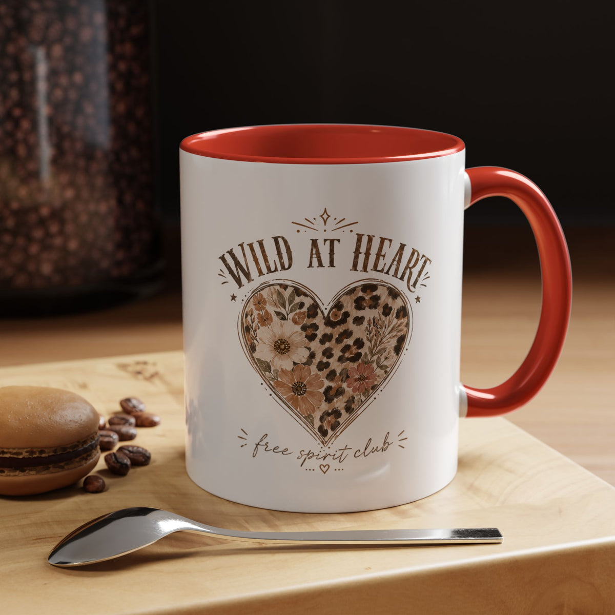 Milo Bailey Dog Dad Mom Wild at Heart Leopard Heart Accent Coffee Mug – Floral Boho