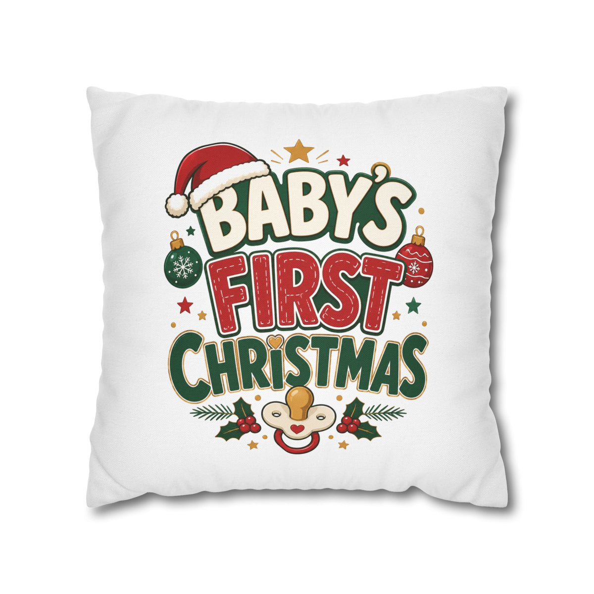 Baby's First Christmas Pillowcase — Festive Holiday Nursery Decor