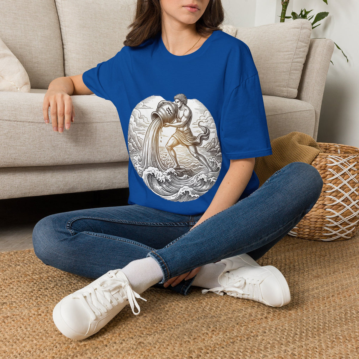 Aquarius Zodiac T-Shirt — Vintage Water Bearer Astrology Tee