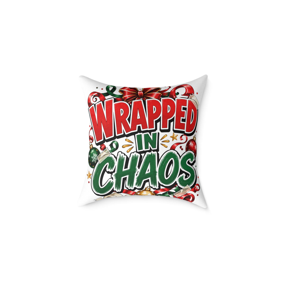 Christmas Wrapped in Chaos Holiday Throw Pillow