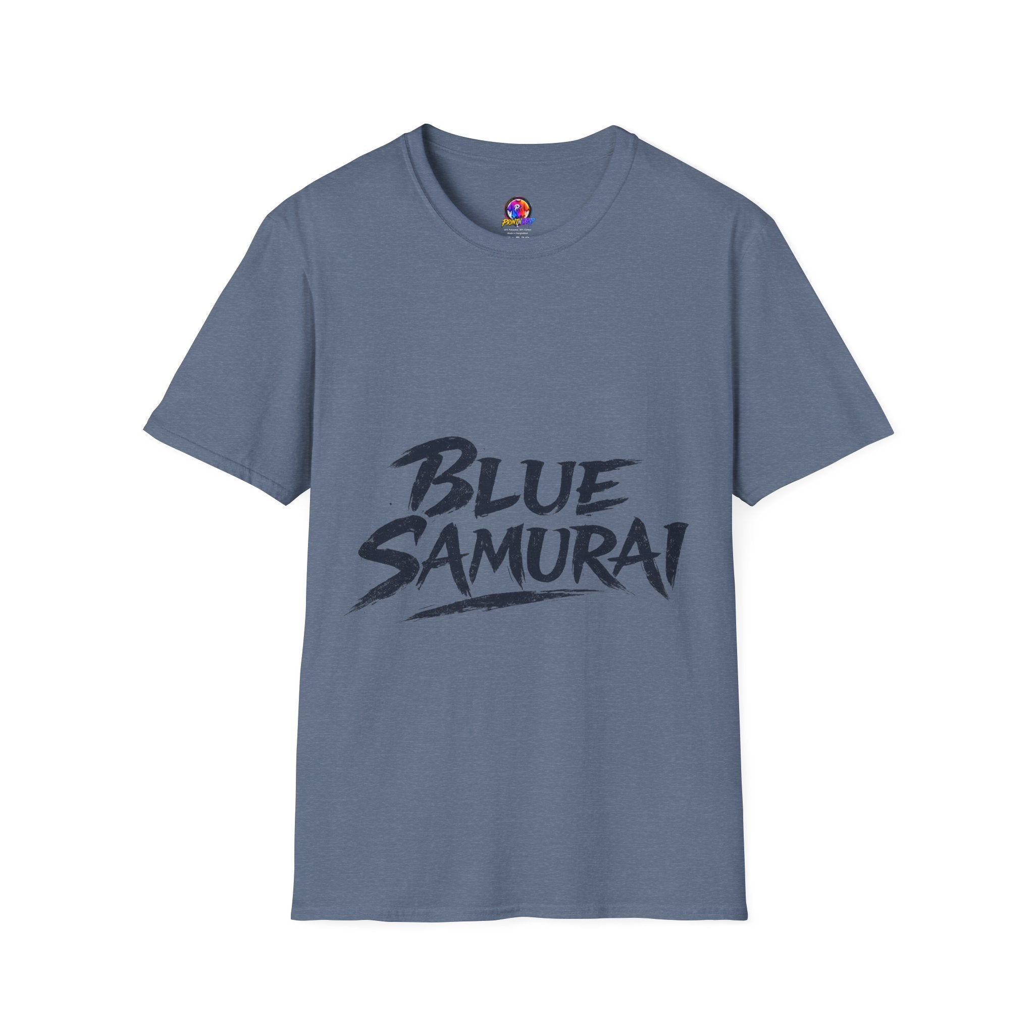 Japan Blue Samurai T-Shirt — Bold Brushstroke Graphic Tee