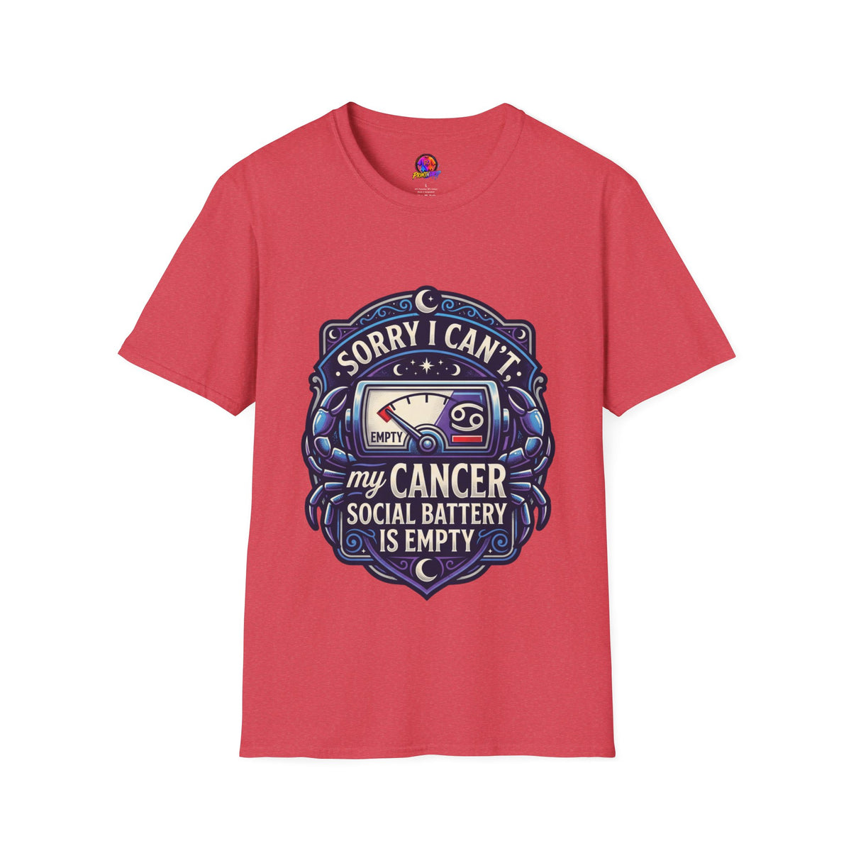Cancer Support T-Shirt — "Sorry I Can't, My Cancer Social Battery Is Empty"