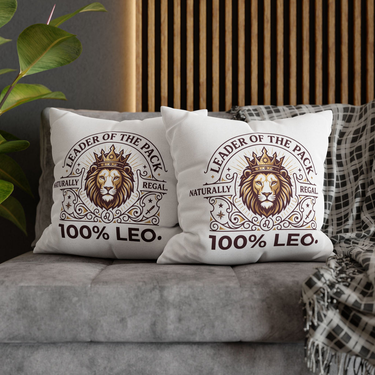 Leo Zodiac Leader Of The Pack Spun Polyester Square Pillowcase