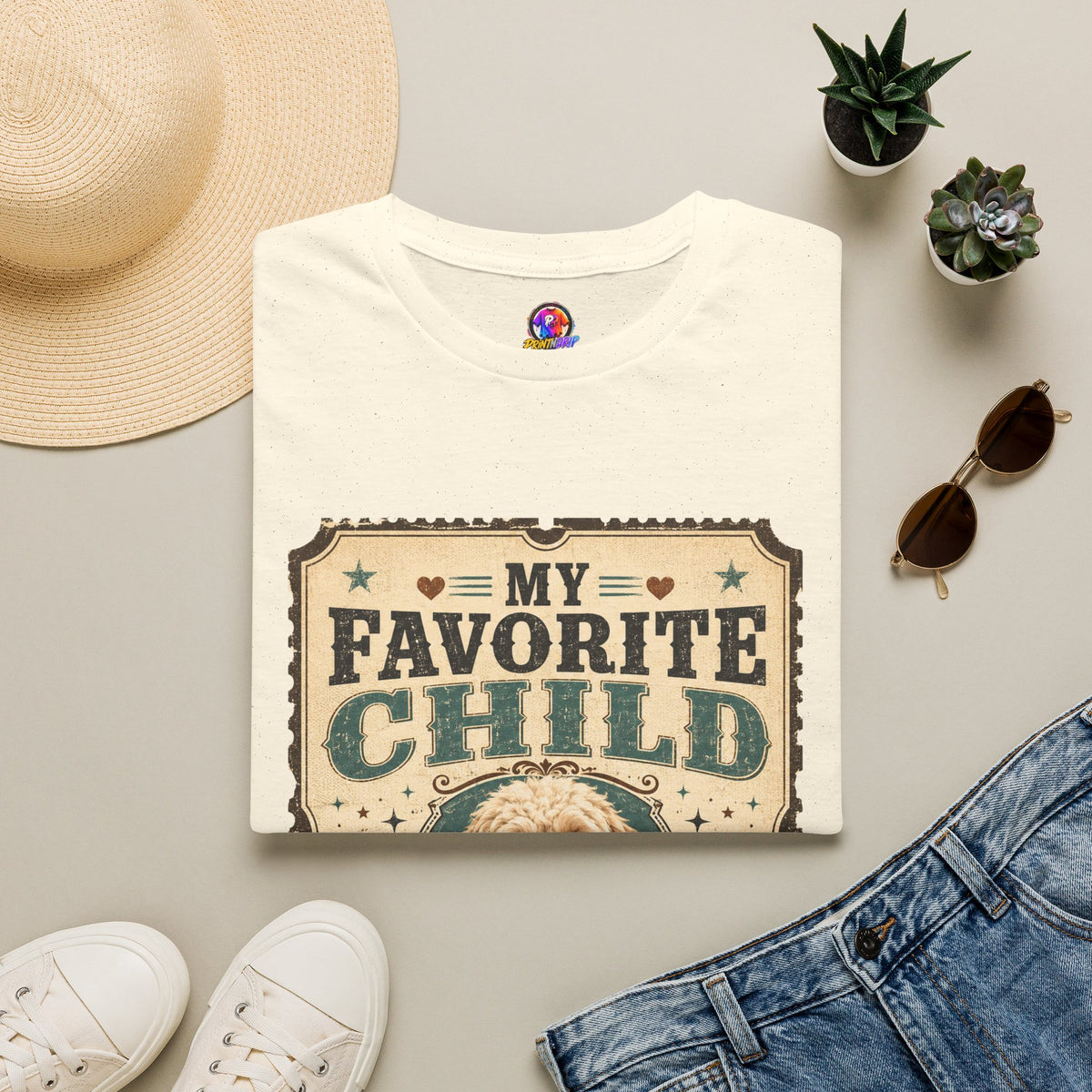 Favorite Child T-Shirt — "My Favorite Child" Dog Mom Club Vintage Tee