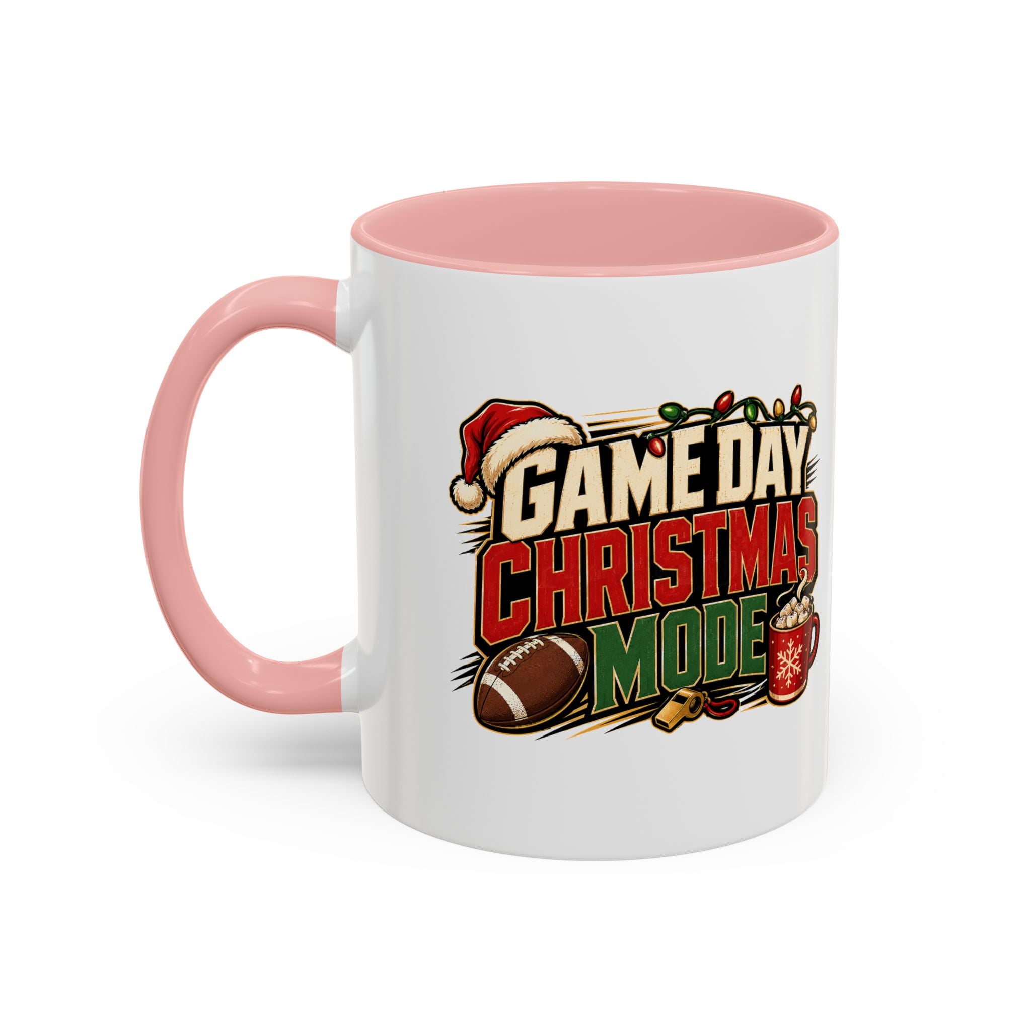 Modern Day Christmas Game Day Christmas Mode Coffee Mug - Holiday Football Mug (11/15oz)