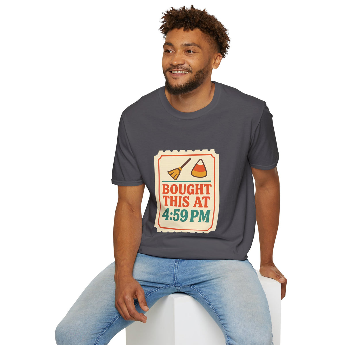 T-Shirt — "Bought This At 4:59 PM" Retro Grocery Sticker Design - Trending Now - October 2026