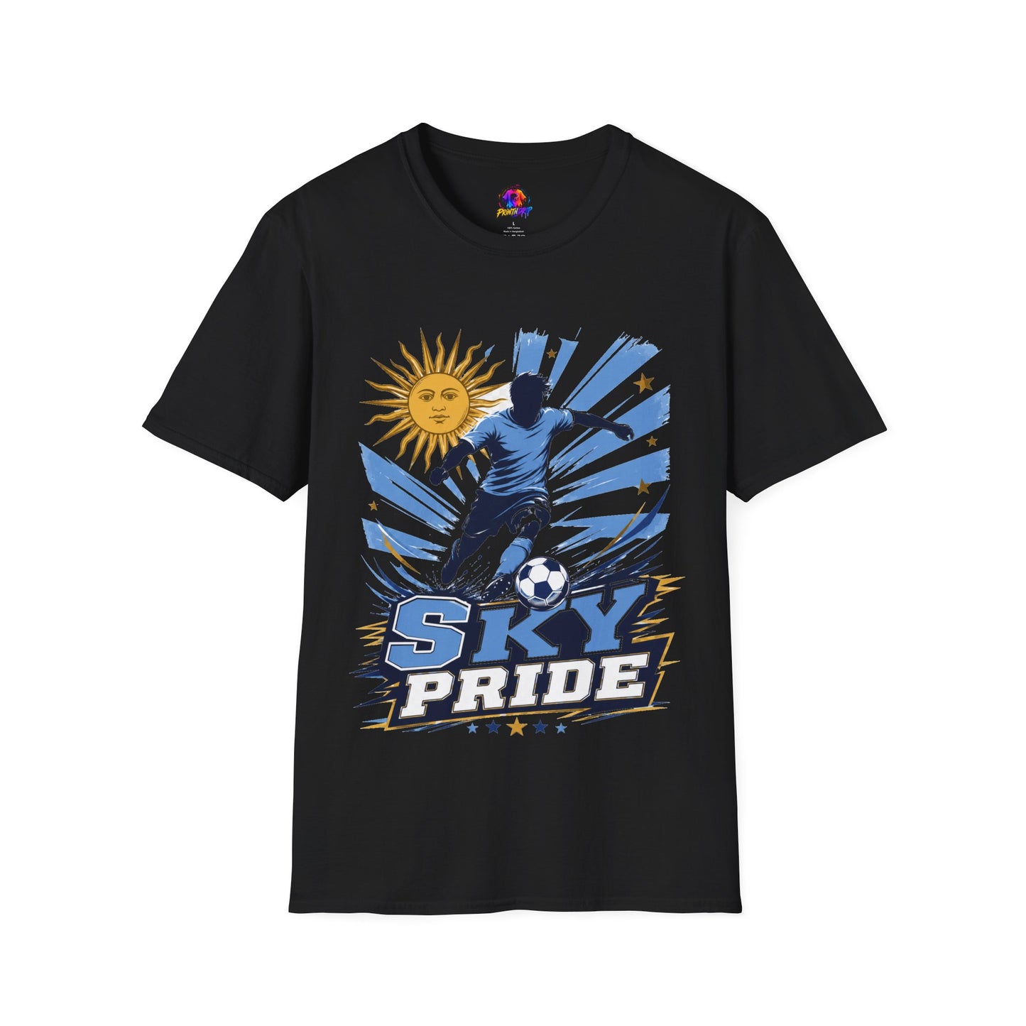 Uruguay Soccer Sky Pride T-Shirt — Argentina Sun Football Graphic Tee