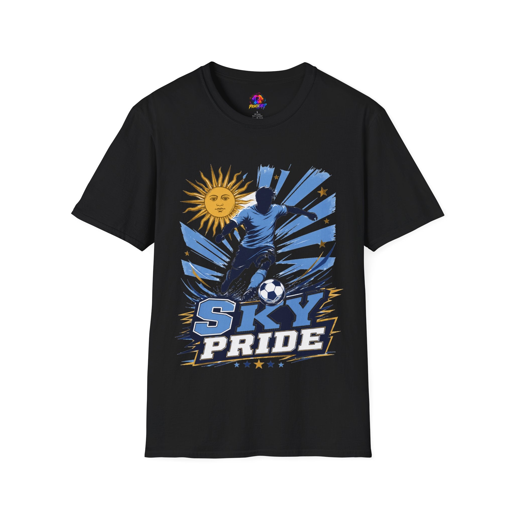 Uruguay Soccer Sky Pride T-Shirt — Argentina Sun Football Graphic Tee