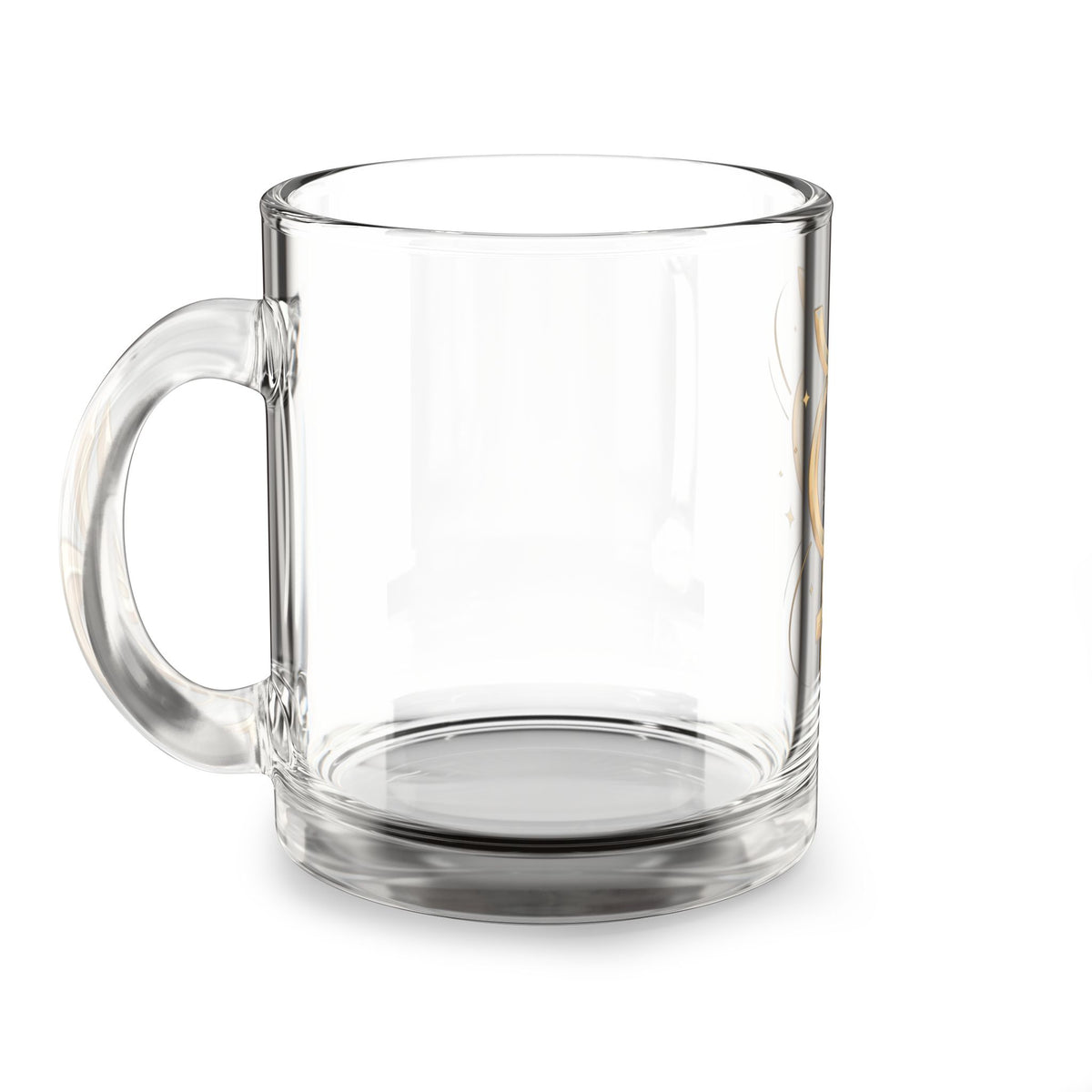 Virgo Glass Mug — 10oz Zodiac Coffee Cup with Gold Astrology Symbol