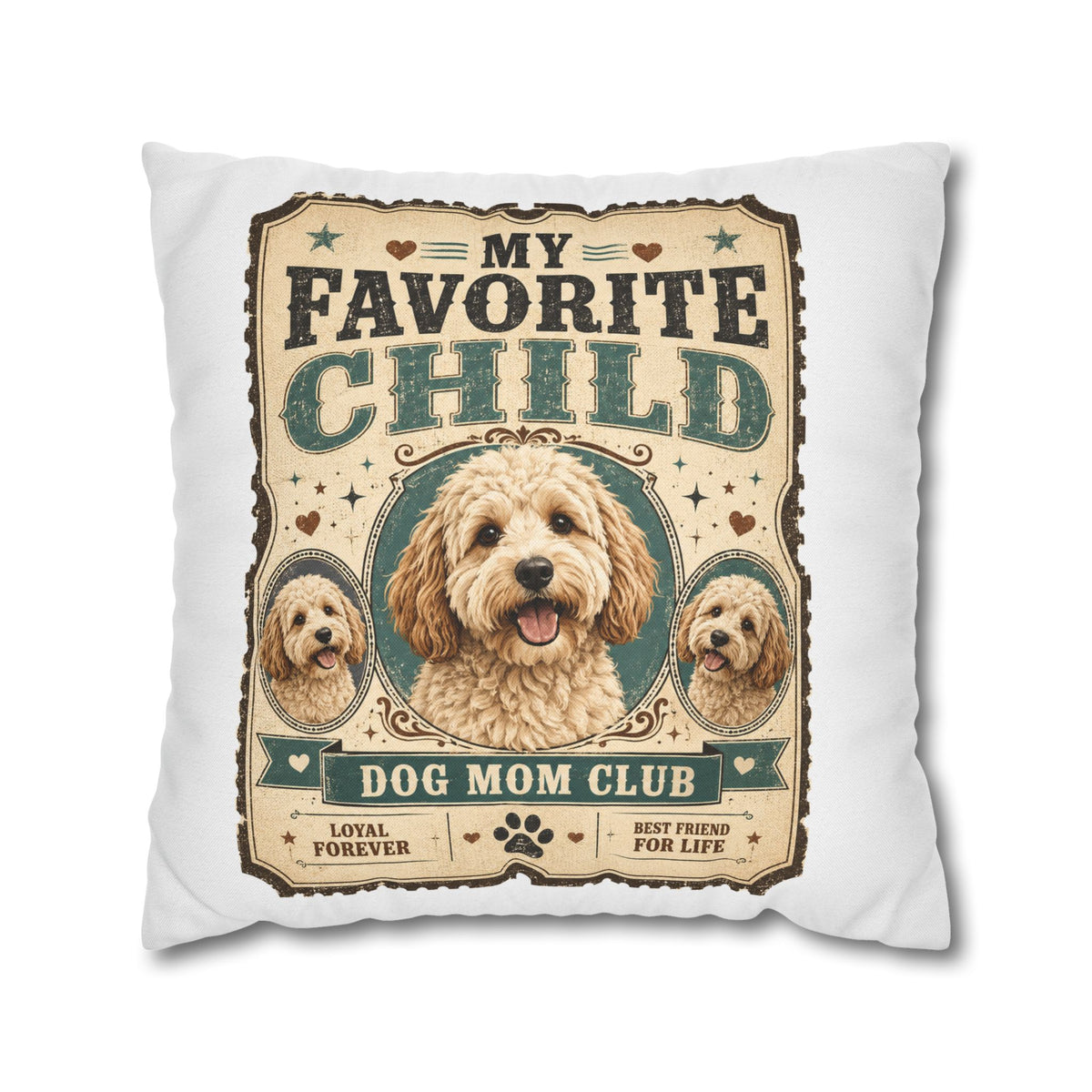 My Favorite Child Dog Mom Club Pillowcase Milo Bailey Dog Dad Mom – Cute Doodle Pet Throw Pillow