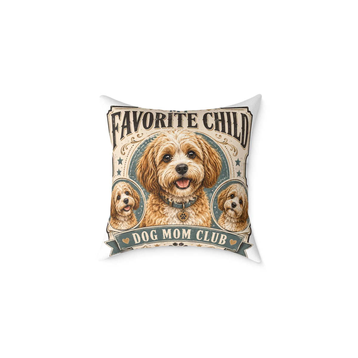 Favorite Child Dog Mom Club Pillow  Milo Bailey Dog Dad Mom — Cute Dog Mom Decorative Throw Pillow