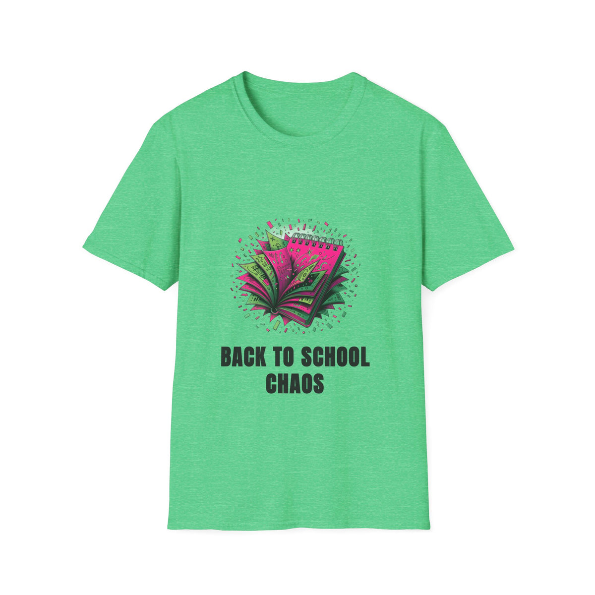 Back to School Chaos T-Shirt — Colorful Notebooks Graphic Tee for Students & Teachers - Trending Now - August 2026