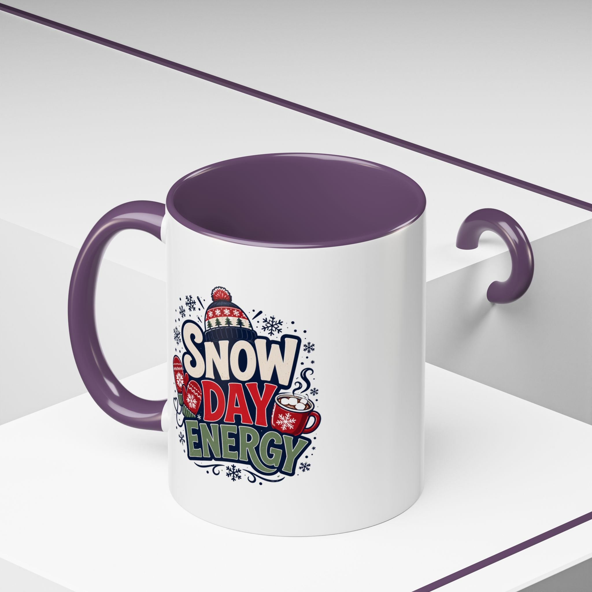 Snow Day Energy Coffee Mug — Winter Hot Cocoa Holiday Drinkware