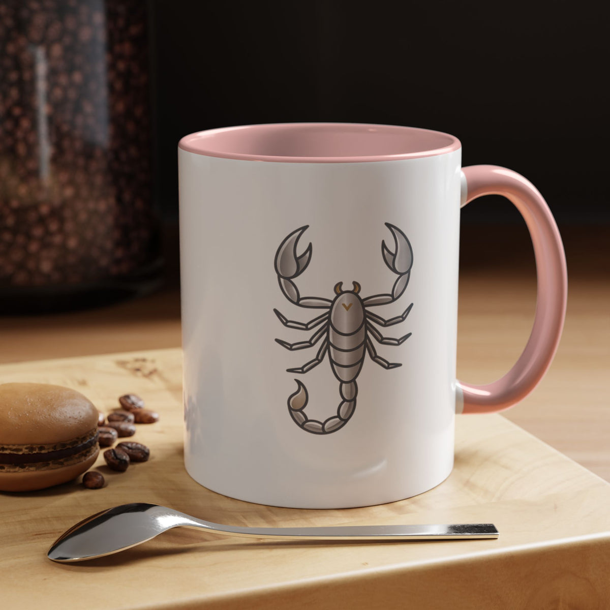 Scorpio Zodiac Accent Coffee Mug — Silver Scorpion Astrology Gift