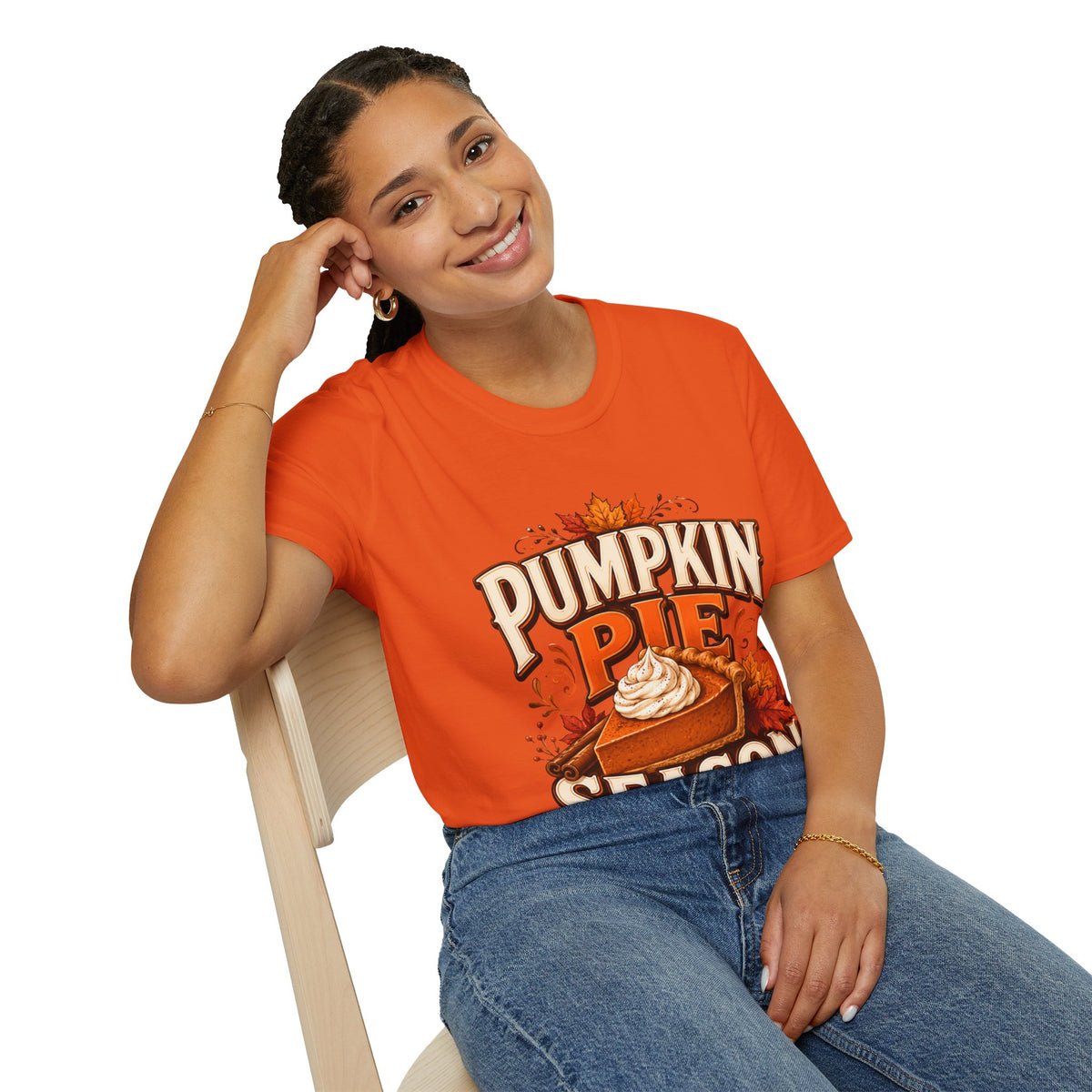 Thanksgiving T-Shirt Pumpkin Pie Season T-Shirt — Autumn Thanksgiving Dessert Lover Tee