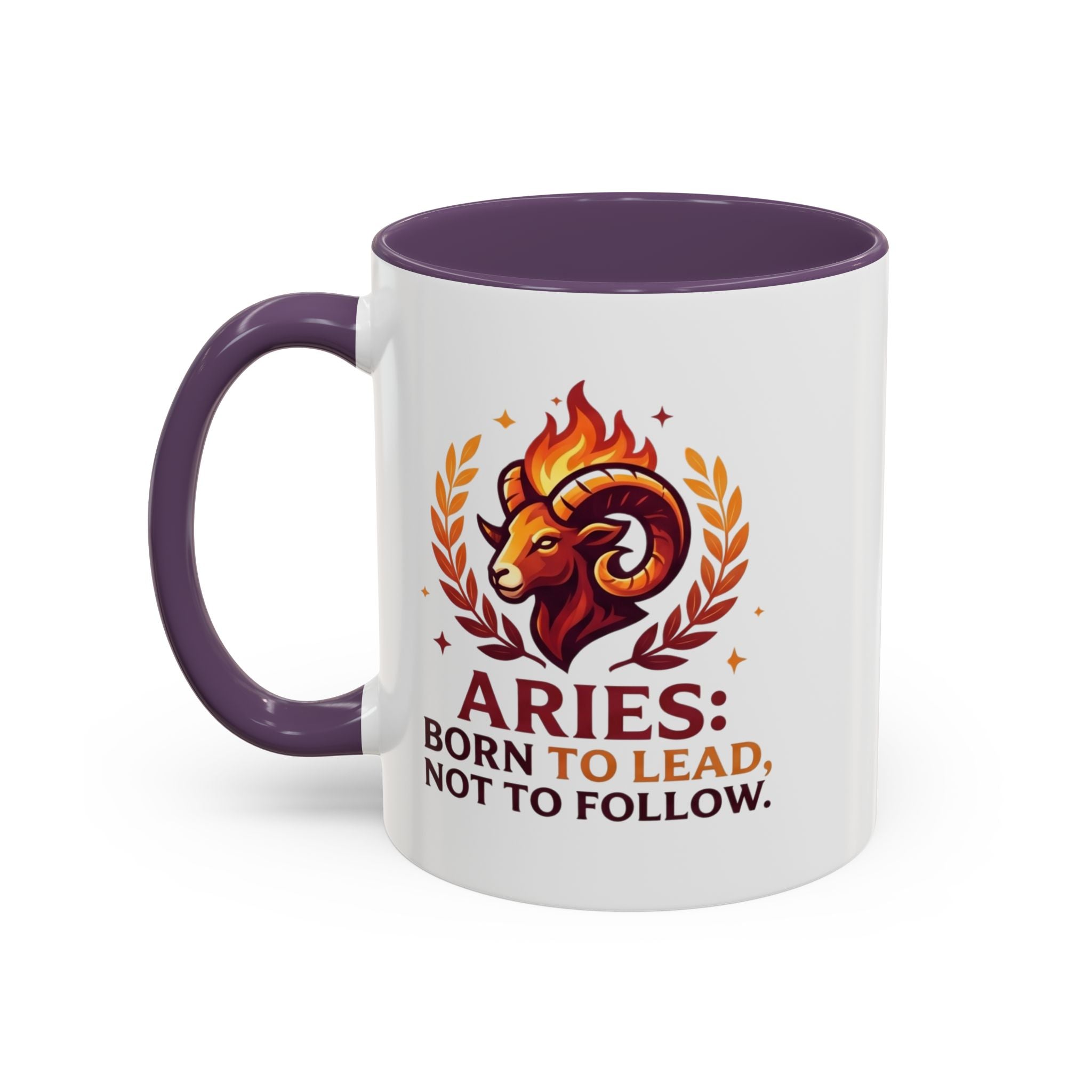 Aries Coffee Mug — "Aries: Born to Lead, Not to Follow" Zodiac Astrology Gift