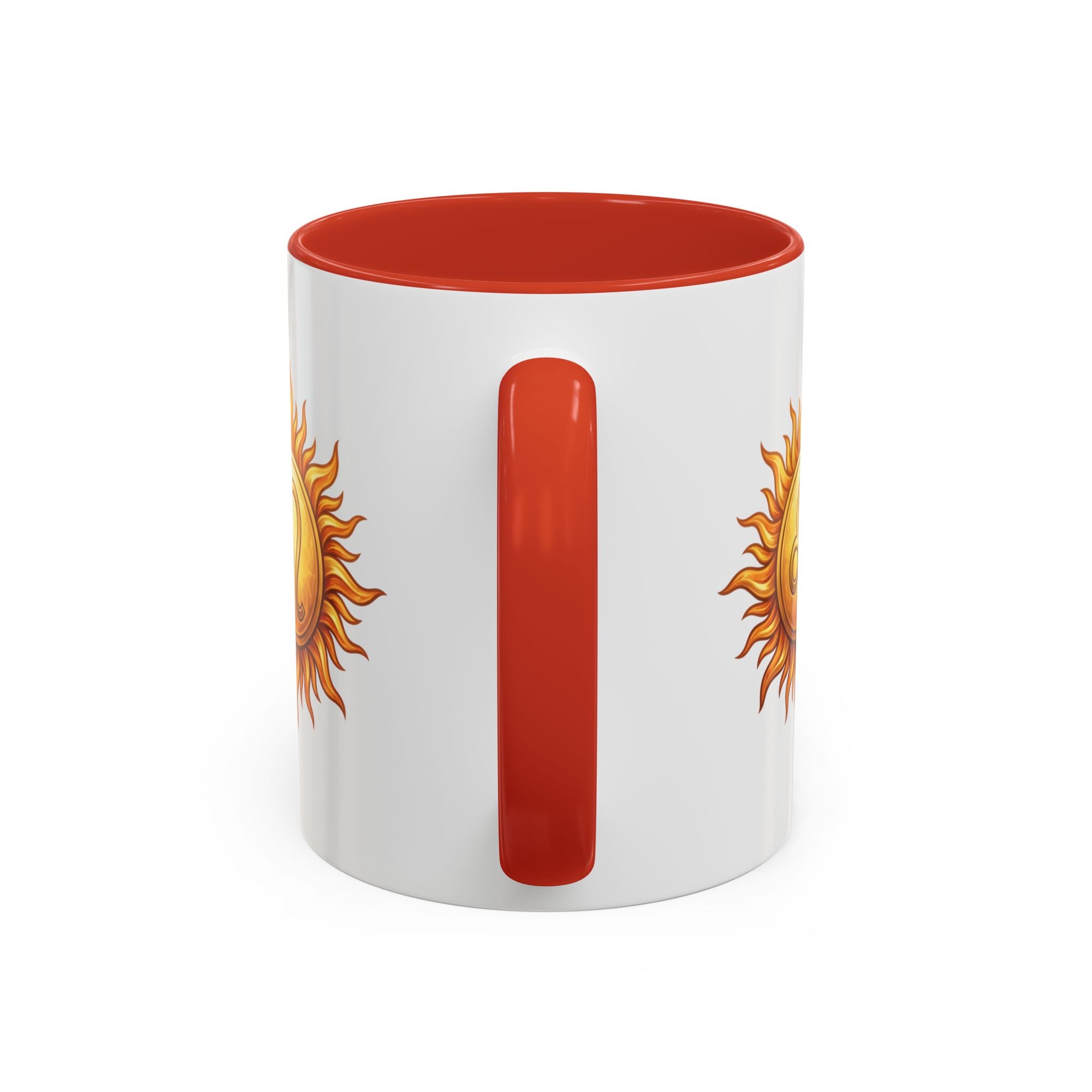 Leo Zodiac Sun Coffee Mug — Astrology Gift, Bold Sun & Leo Symbol Accent Mug