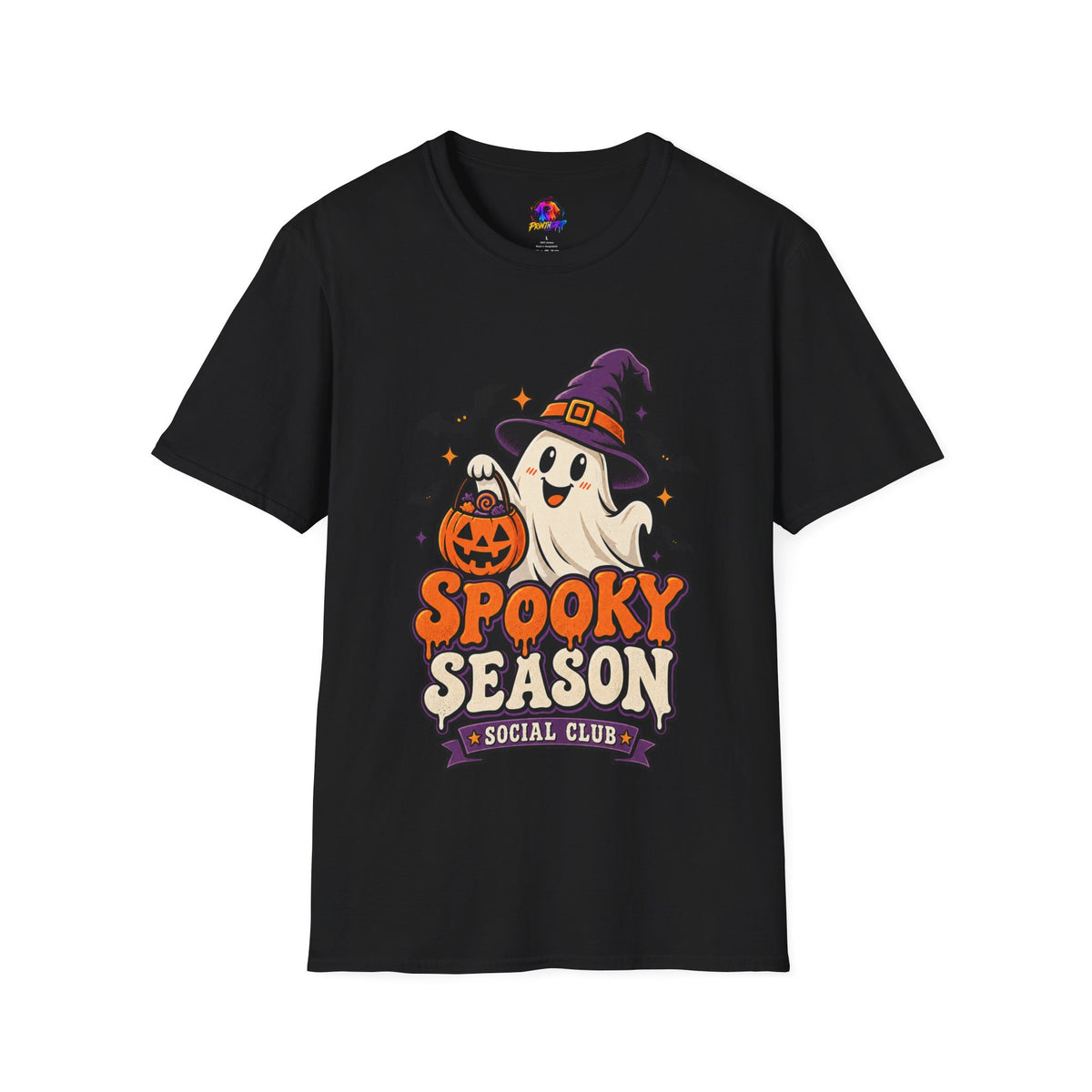 Spooky Season T-Shirt — Cute Ghost Halloween Tee ("Spooky Season Social Club")