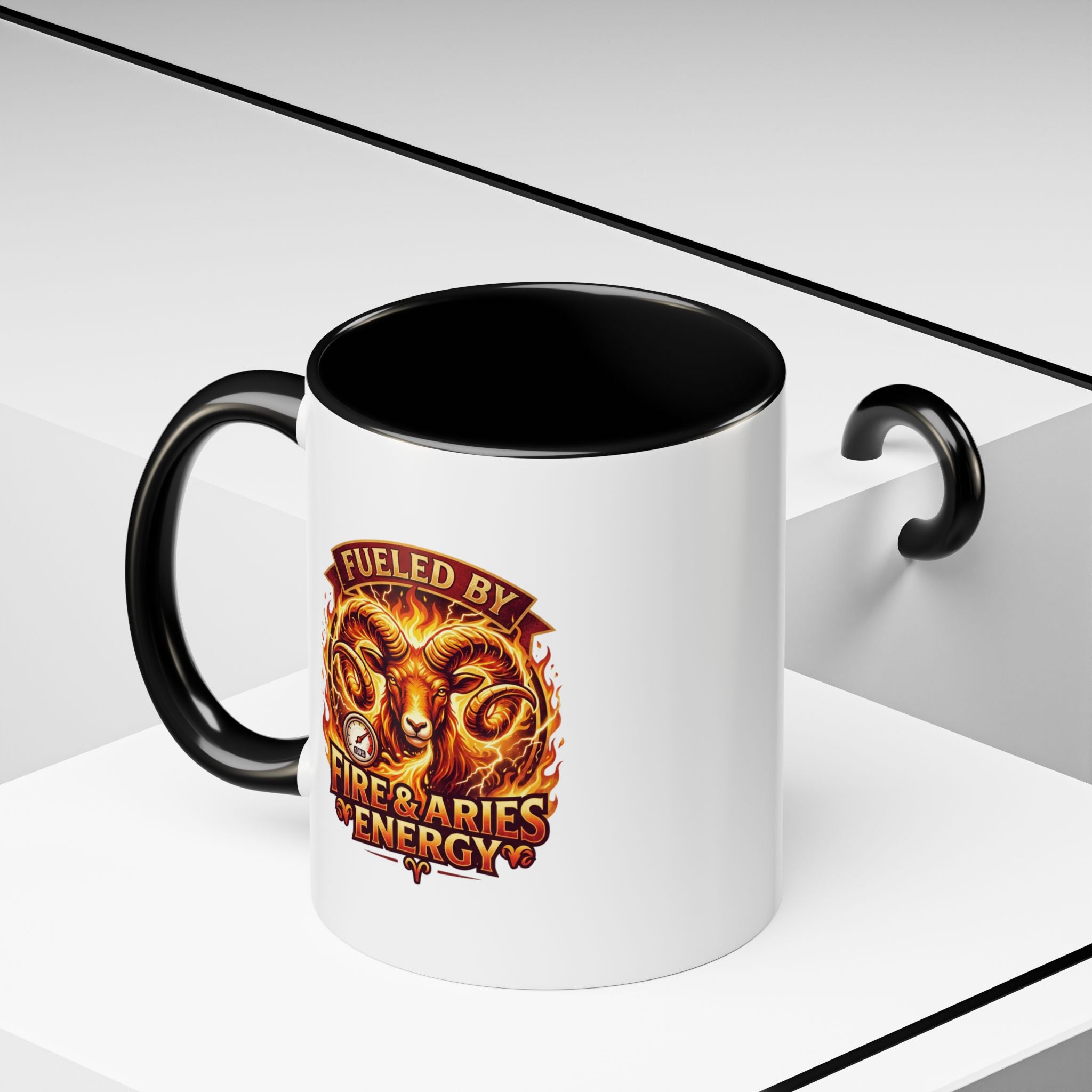 Fueled by Fire & Aries Energy Mug – Zodiac Ram Coffee Cup