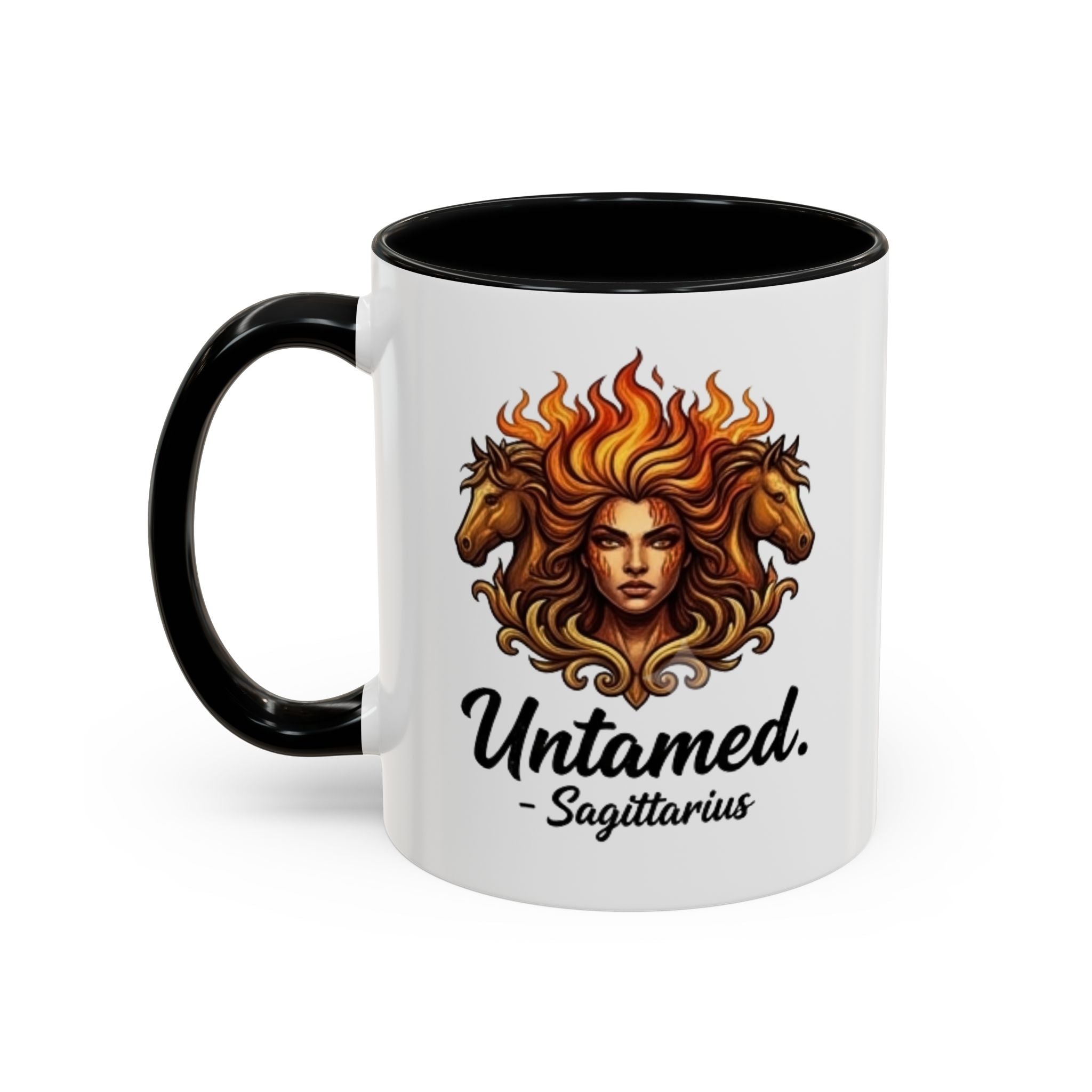 Untamed Sagittarius Coffee Mug — Zodiac Archer Accent Mug (11 oz)