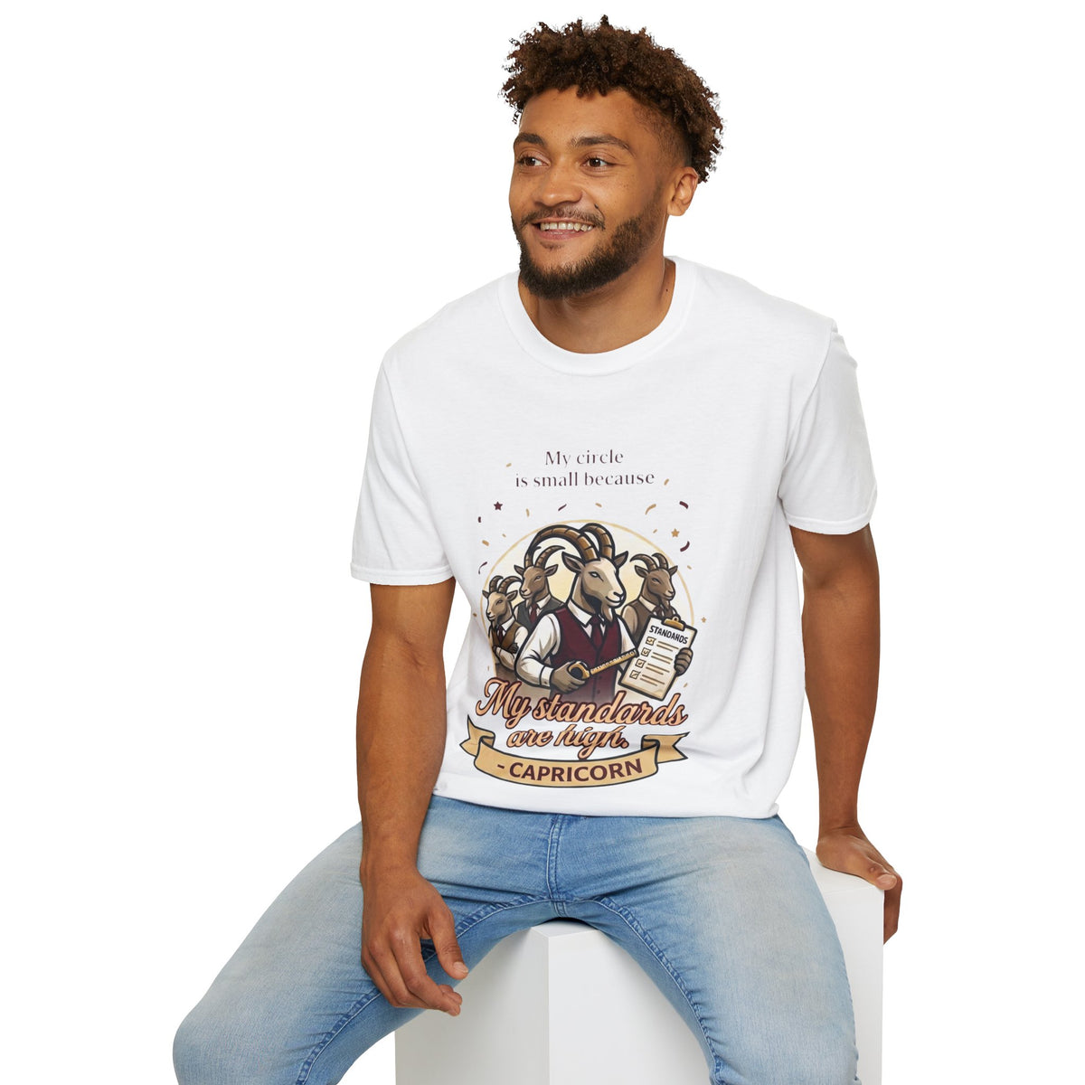 Capricorn Zodiac T-Shirt — "My Standards Are High" Astrology Tee