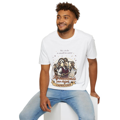 Capricorn Zodiac T-Shirt — "My Standards Are High" Astrology Tee