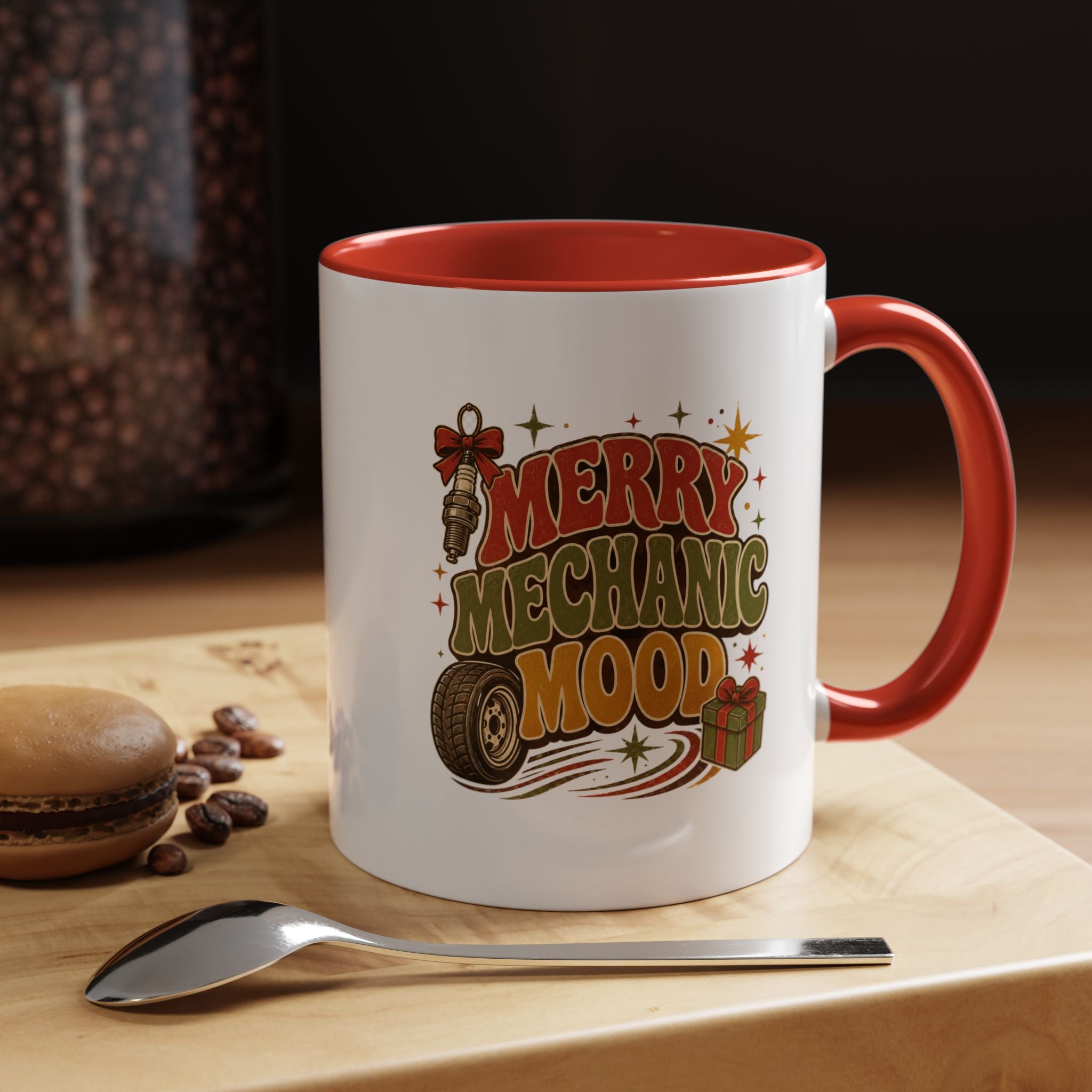 Modern Day Christmas Merry Mechanic Mood Coffee Mug — Holiday Auto Mechanic Gift