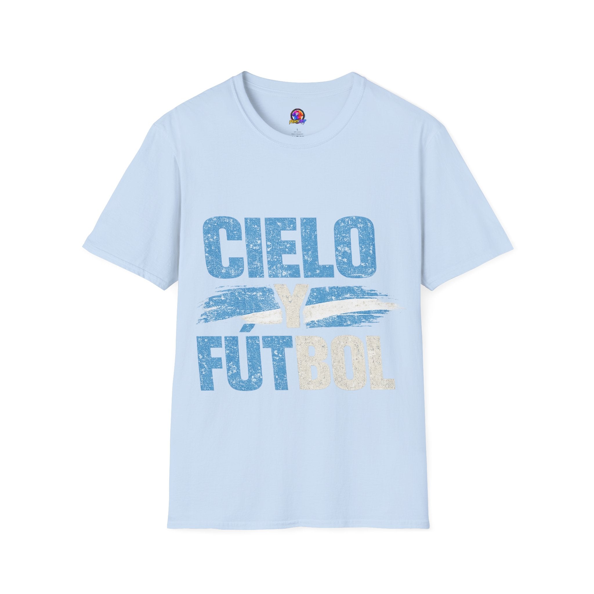 Argentina Cielo Fútbol T-Shirt — Vintage Sky Blue Soccer Tee