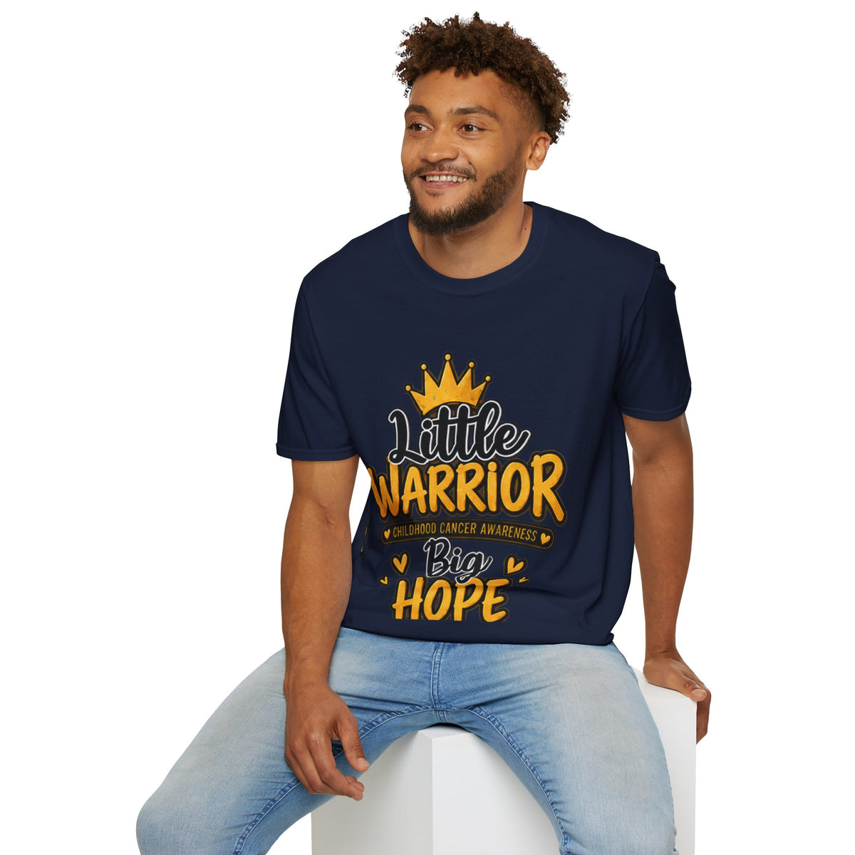 Little Warrior Big Hope Kids T-Shirt — Childhood Cancer Awareness Tee
