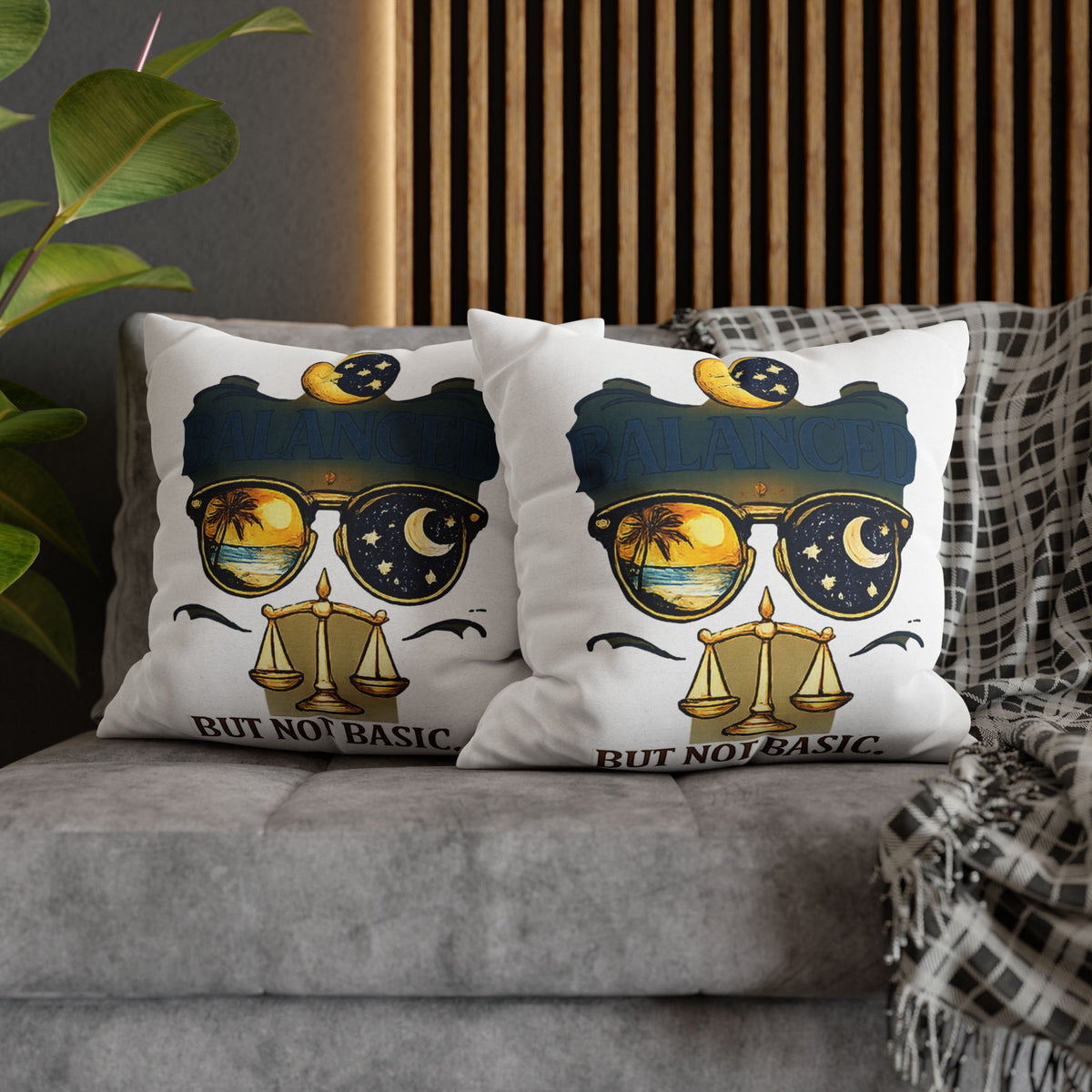 Libra Zodiac Balance But Not Basic Spun Polyester Square Pillowcase