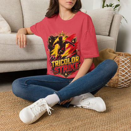 Belgium Soccer T-Shirt — 'Tricolor Strike' Graphic Jersey Tee