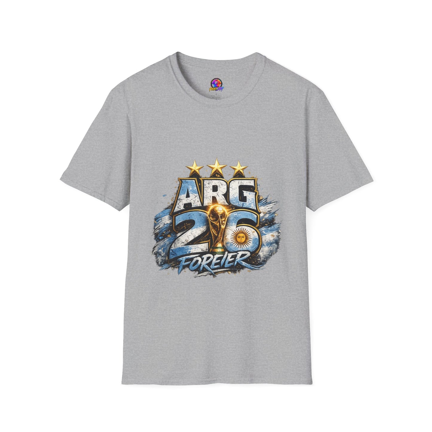 Argentina 26 Forever T‑Shirt — ARG Soccer World Cup 3‑Star Fan Tee