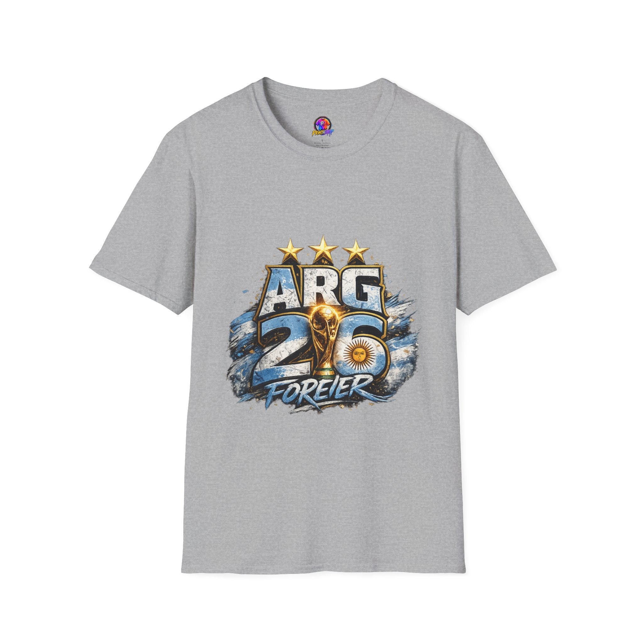 Argentina 26 Forever T‑Shirt — ARG Soccer World Cup 3‑Star Fan Tee