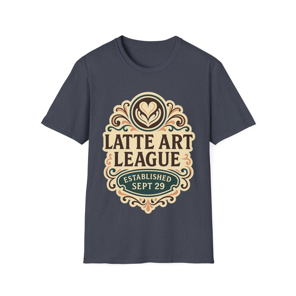 Latte Art League Serving Rituals National Coffee Day Crest T-Shirt - Trending Now - September 2026