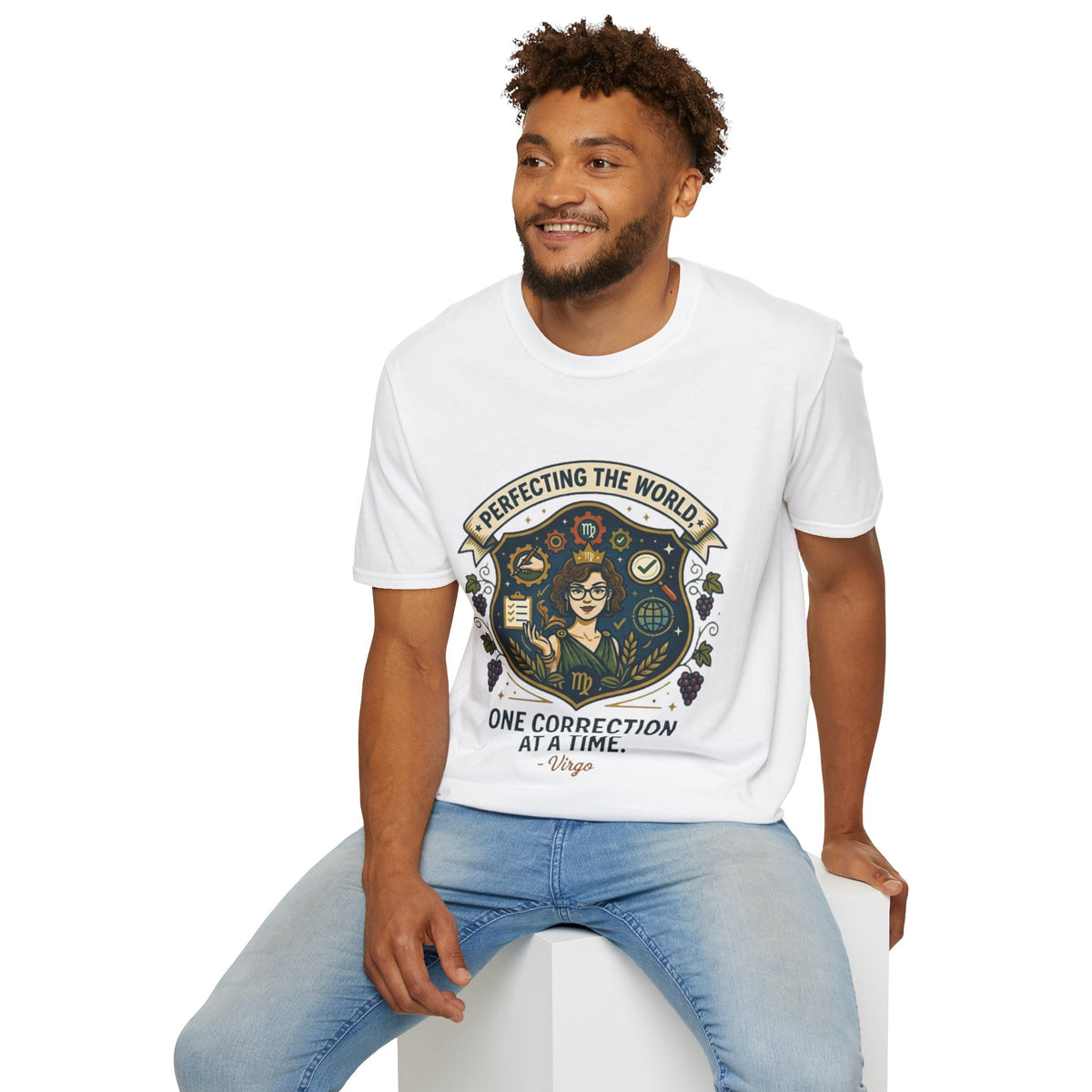 Virgo T‑Shirt — "Perfecting the World One Correction at a Time" Zodiac Tee