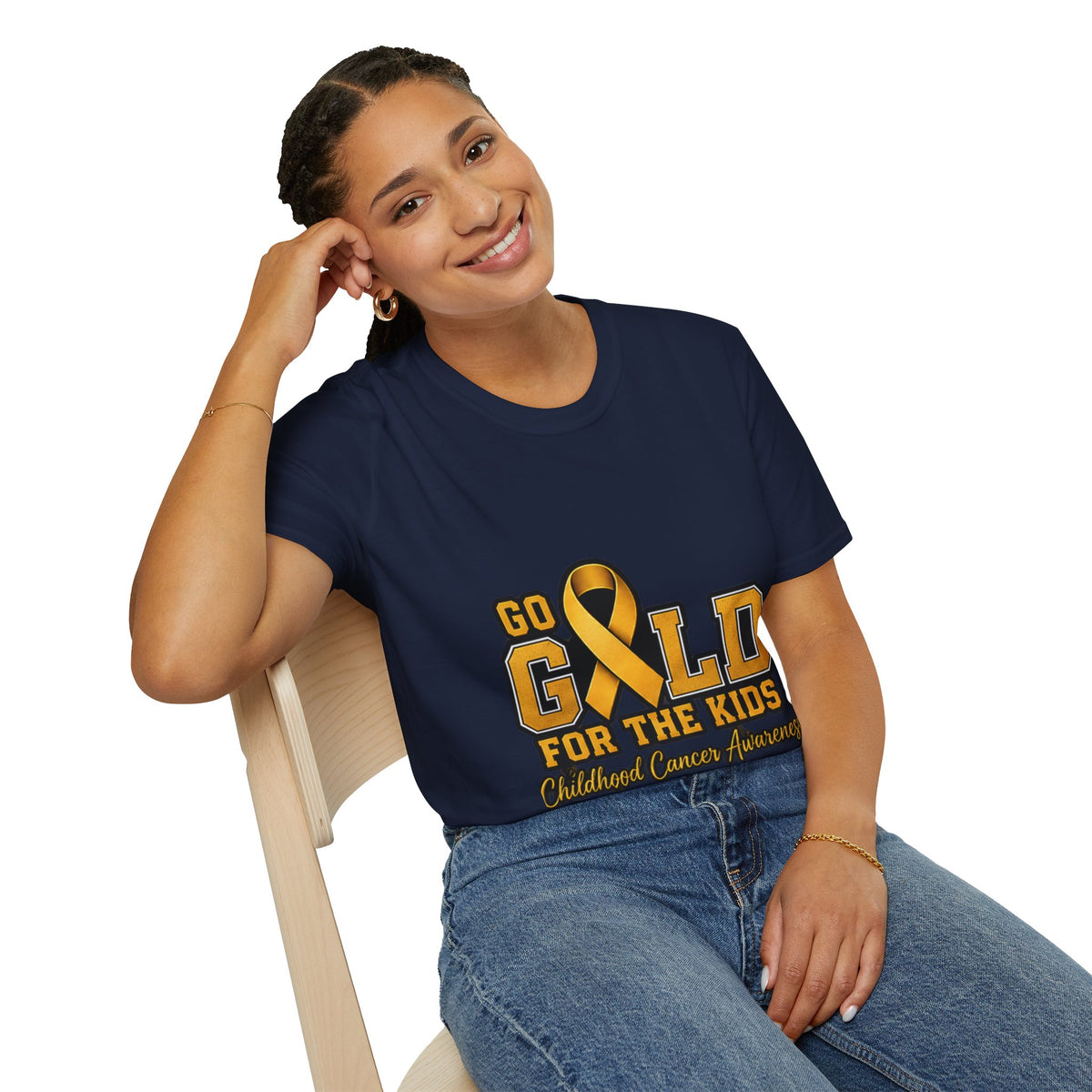 Go Gold For The Kids T-Shirt — Childhood Cancer Awareness Ribbon Tee