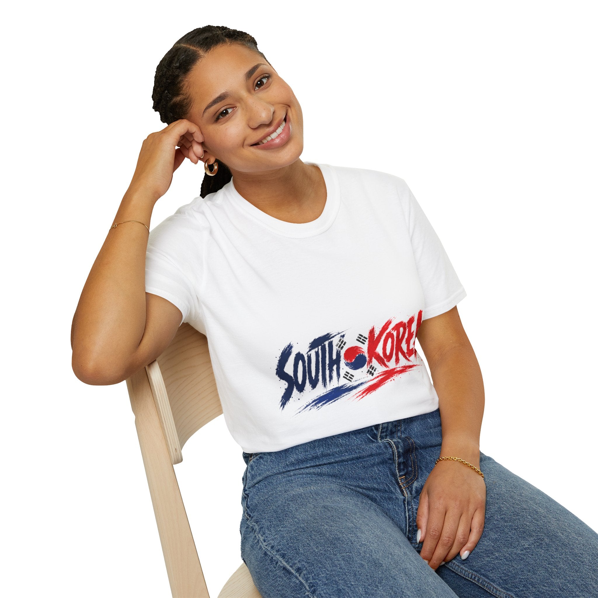 South Korea Flag Brushstroke T-Shirt — Patriotic Korean Travel Tee